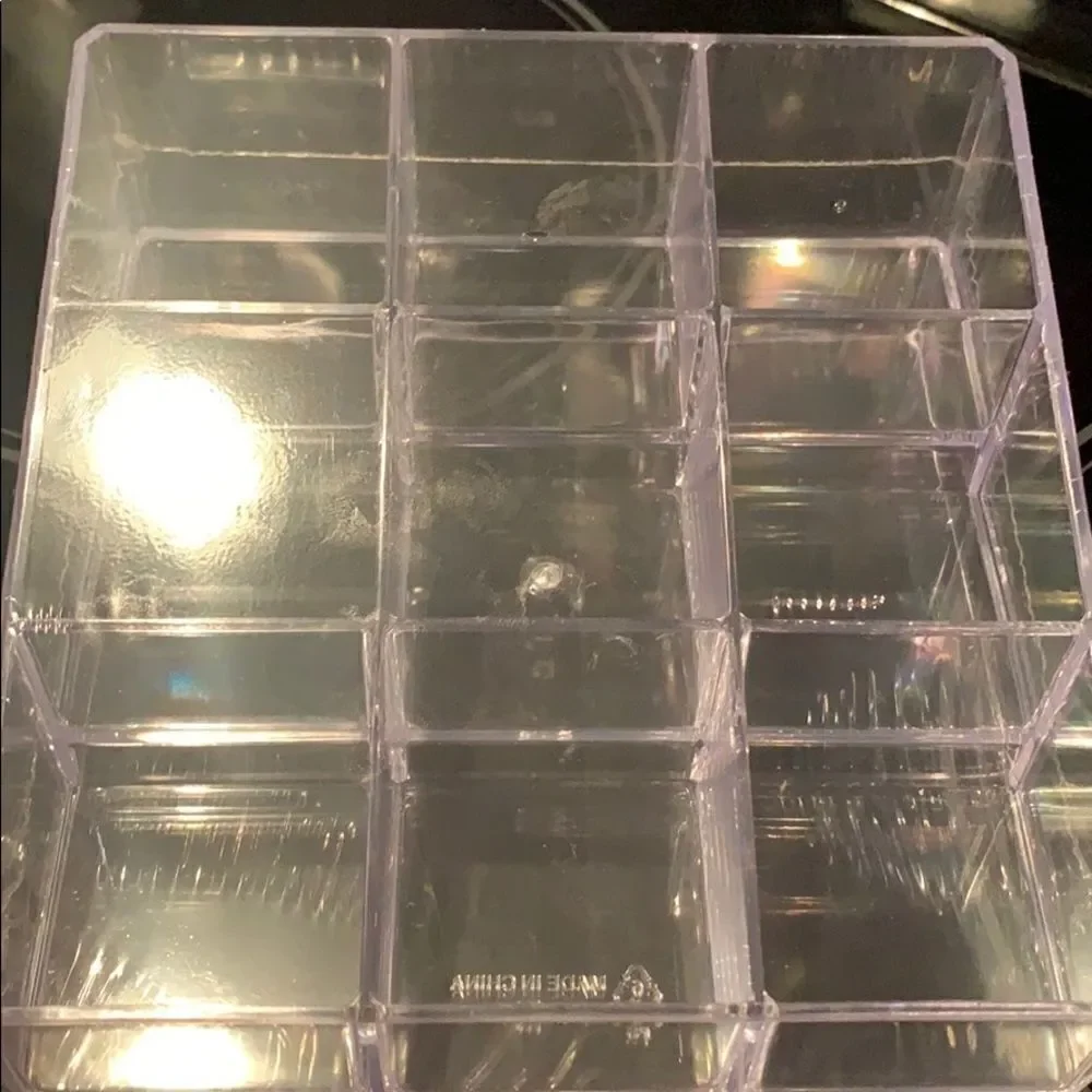 Two clear make up organizing tray